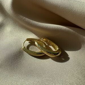 【Jayleen】Metallic Hoop Daily Metal Earrings